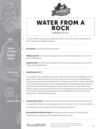 Water From A Rock: Curriculum