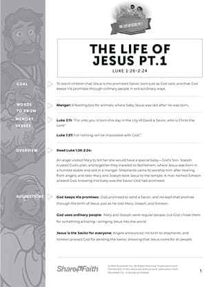 The Life of Jesus - Part 1: Curriculum