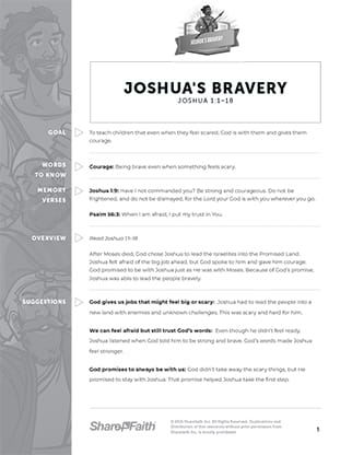Joshua's Bravery: Curriculum