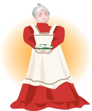 Mrs. Clause Holding Cookies