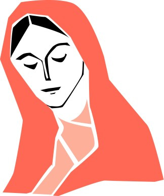 Face of Mary as She Adores Her Newborn