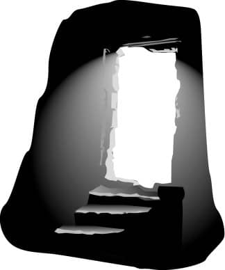 Black and White Light Streaming into the Open Tomb