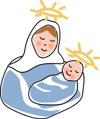 Smiling Mother and Child on Christmas