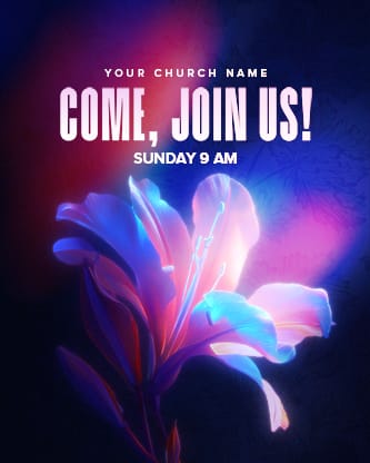 Flourish Neon Flower - Service Times 2: Social Post