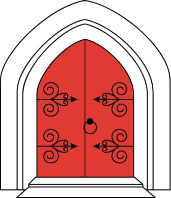 Church Doors in Outline