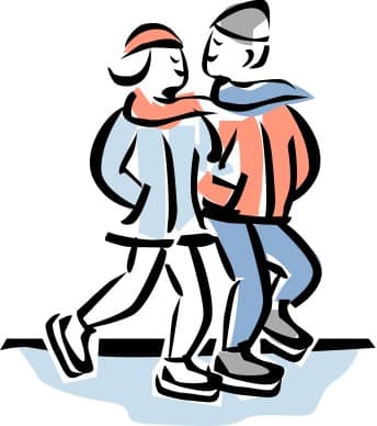 Happy Couple Ice Skating