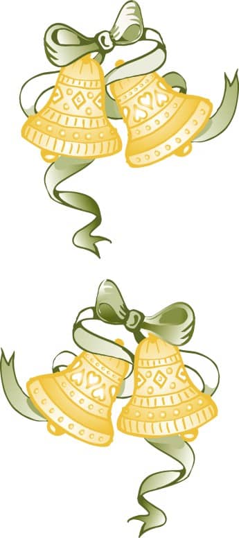 Green Ribbon Bells Page Decoration