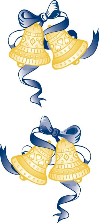 Blue Ribbon Bells Page Decoration