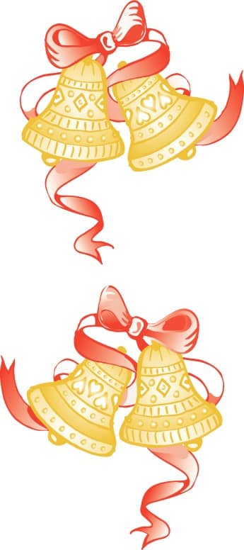 Anniversary Bells with Red Ribbon