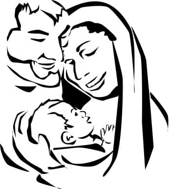 Jesus Mary and Joseph Embrace
