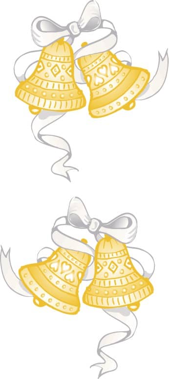 White Ribbon and Bells for Page Decorations