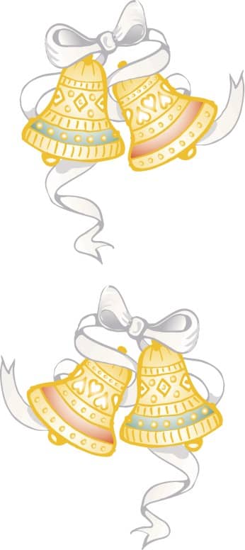 Christmas Bell and White Ribbon Page Decoration