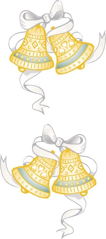 White Ribbons on Bell Decorations