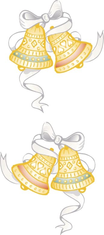 Christmas Bell and White Ribbon Page Decoration