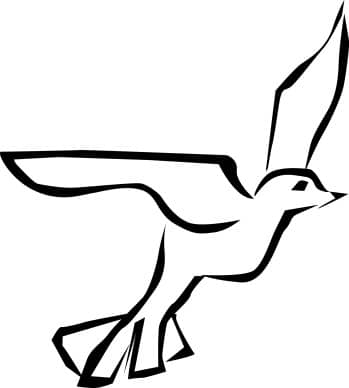 Fluttering Dove Woodcut Style