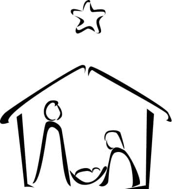 Black and White Nativity Sketch