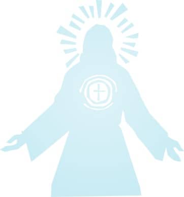 Blue Jesus Silhouette