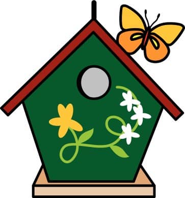 Birdhouse and Butterfly