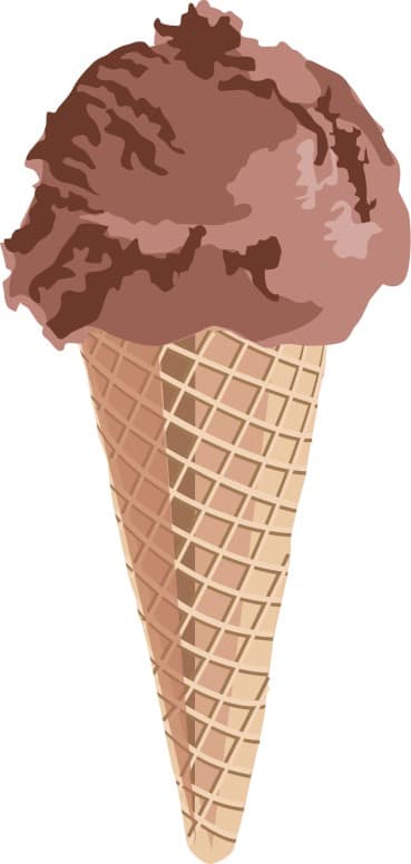 Chocolate Ice Cream in a Waffle Cone