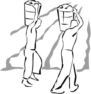 Field Workers in Black and White