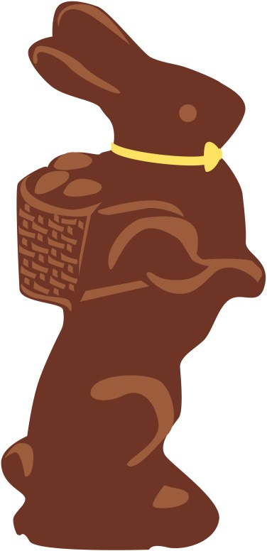 Chocolate Bunny with Yellow Bow