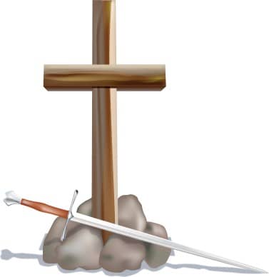 Wooden Cross with Sword