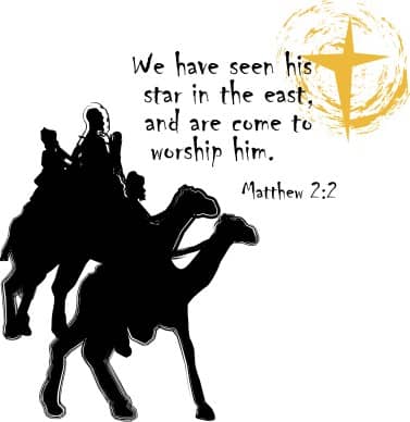 Magi on Camels Silhouette
