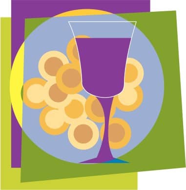 Colorful Communion Wafers and Cup