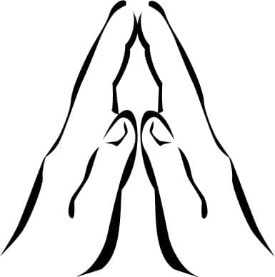 Prayer Hands In Black And Wite