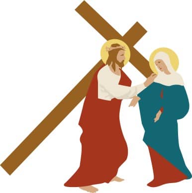 Christ Consoles Mary at the Procession to Calvary