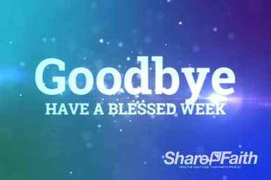 Blue Spinning Particles of Light Christian Goodbye Motion Background