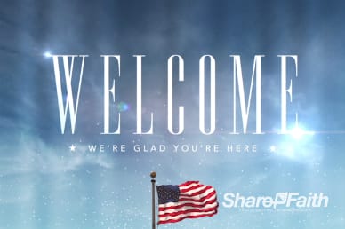 Memorial Day American Flag Welcome Church Service Video Loop