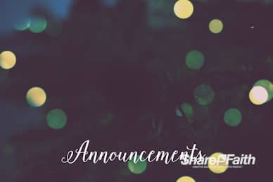 Christmas Tree Lights Church Announcements Video
