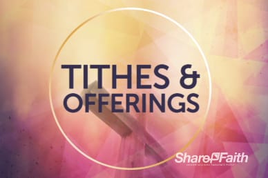 Abstract Clouds and Cross Religious Tithes and Offerings Video