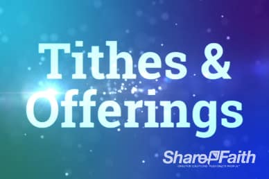 Blue Spinning Particles of Light Christian Tithes and Offerings Motion Video Loop
