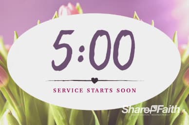 Pink Tulip Mother's Day Christian Five Minute Countdown Timer