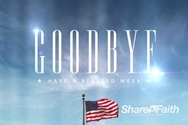 Memorial Day American Flag Goodbye Church Service Video Loop
