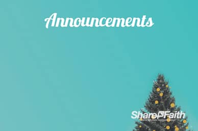 Christmas Tree Holiday Church Announcements Motion Graphic