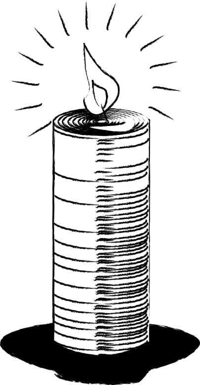 Black and White Sketch Image Candle