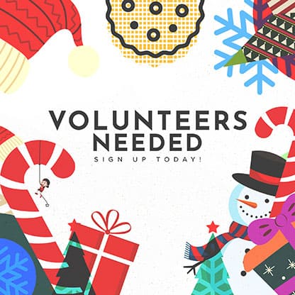 Christmas Volunteer Opportunities: Social Media Graphics
