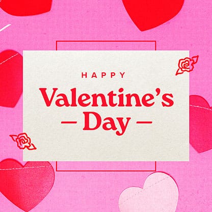 Valentine's Day Pink Hearts: Social Media Graphics