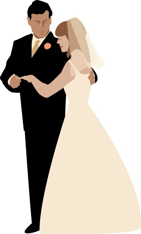 Wedding Couple Holding Hands