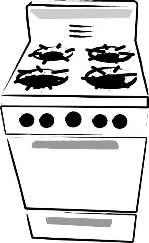 Cafeteria Kitchen Stove