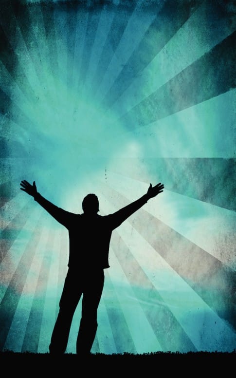 Man Worshipping Church Bulletin Template