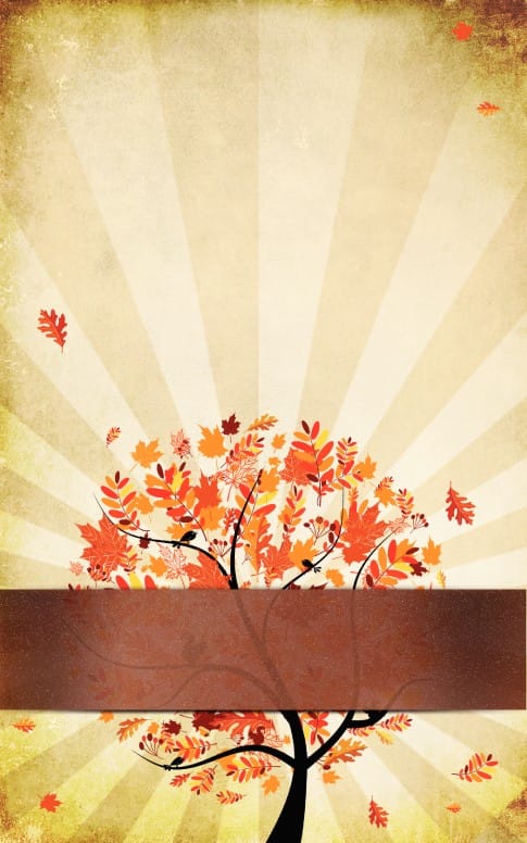 Orange Leaves Fall Bulletin Template