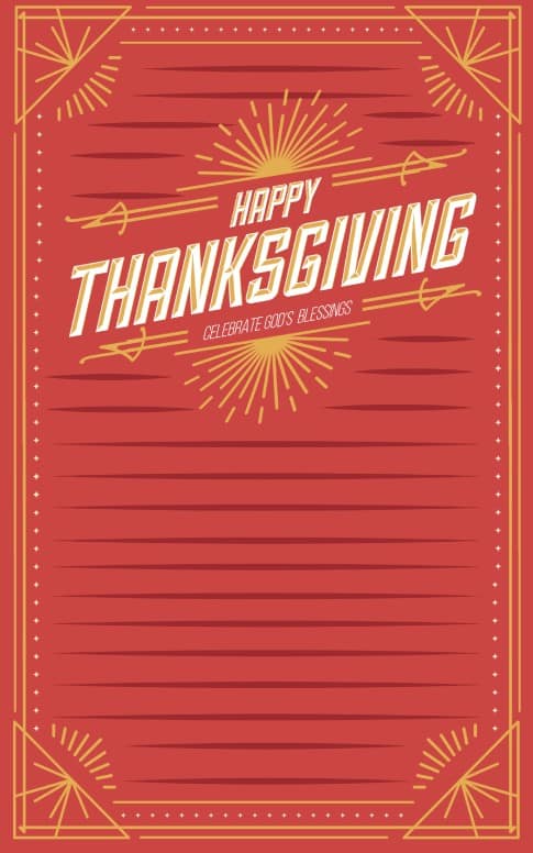 Bright Autumn Happy Thanksgiving Christian Bulletin