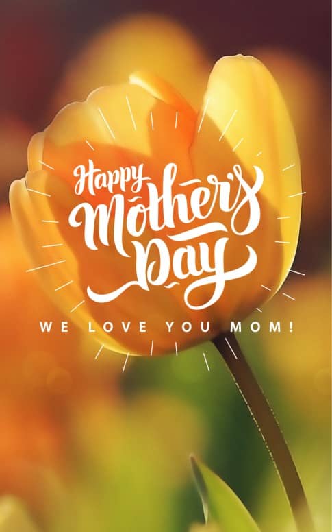 Yellow Tulip Mother's Day Church Bulletin