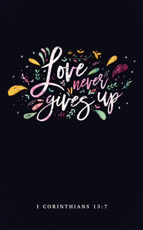 Love Never Gives Up Church Bulletin