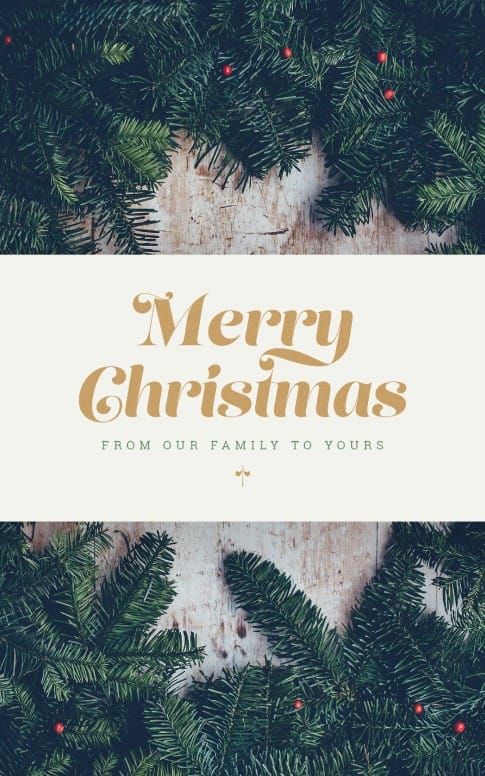 Merry Christmas From Our Family To Yours Bulletin