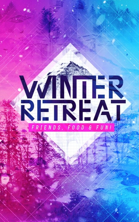 Winter Retreat Church Bulletin Template